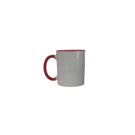 TAZA BLANCA FILO Y ASA ROJA 11 OZ