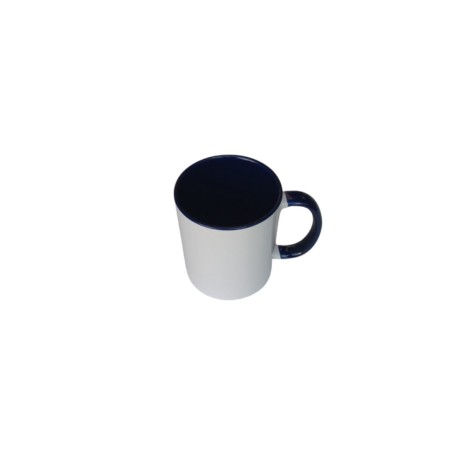 TAZA BLANCA INTERIOR Y ASA AZUL 11 OZ