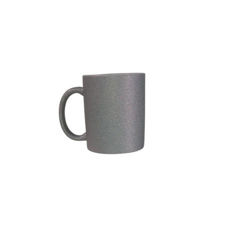 TAZA GLITTER PLATA 11 OZ