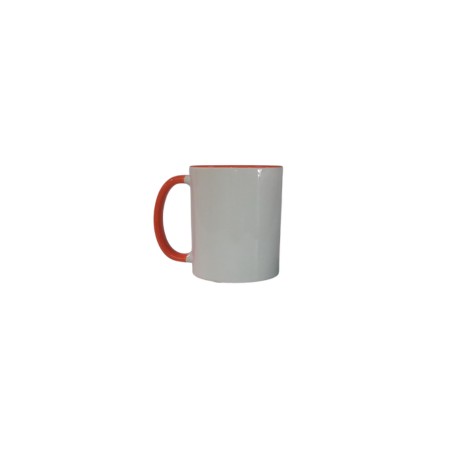 TAZA BLANCA FILO Y ASA NARANJA 11 OZ
